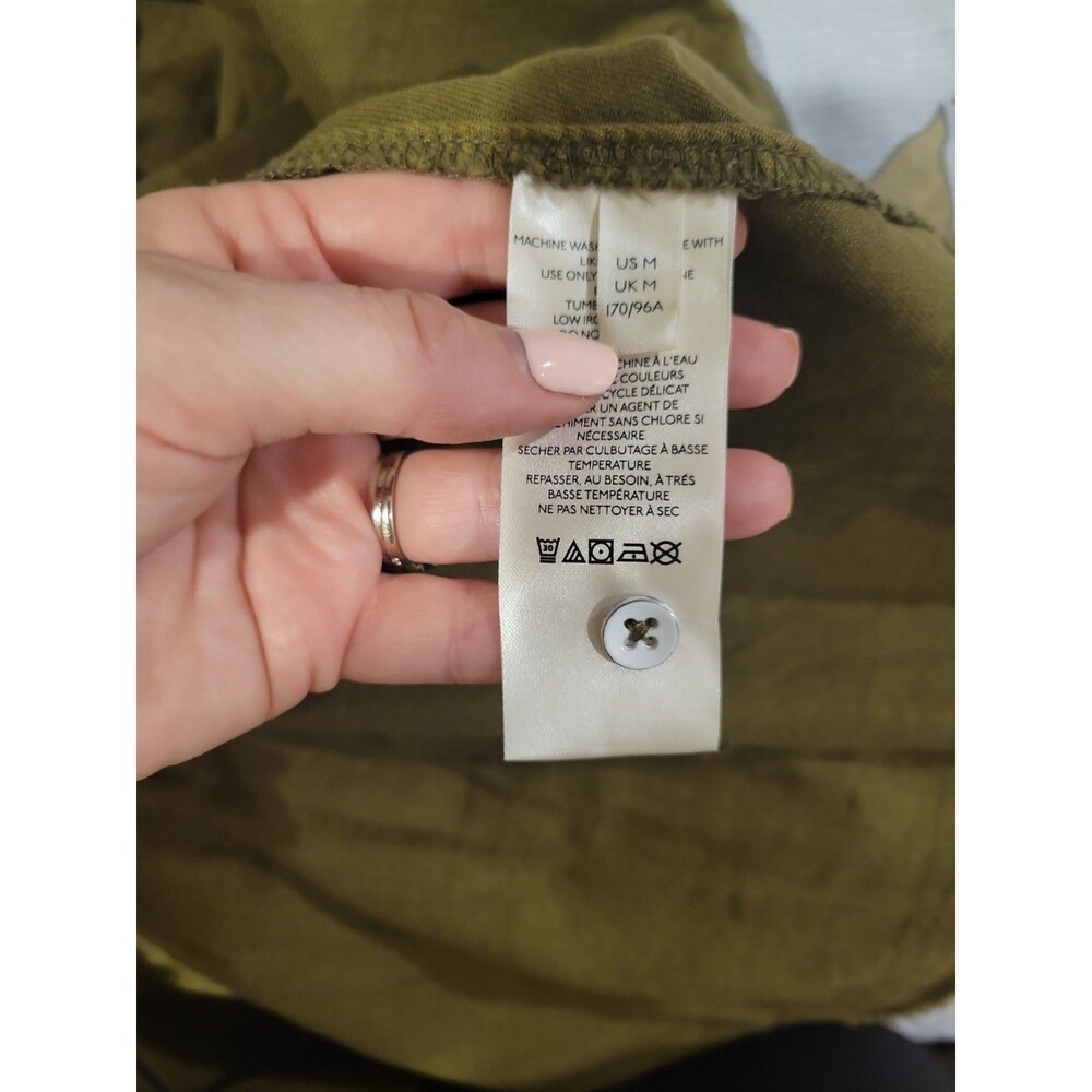 NWT Anthropologie Pilcro Flounced Tunic Mini Dress Moss Green Size Medium Boho - Picture 8 of 9